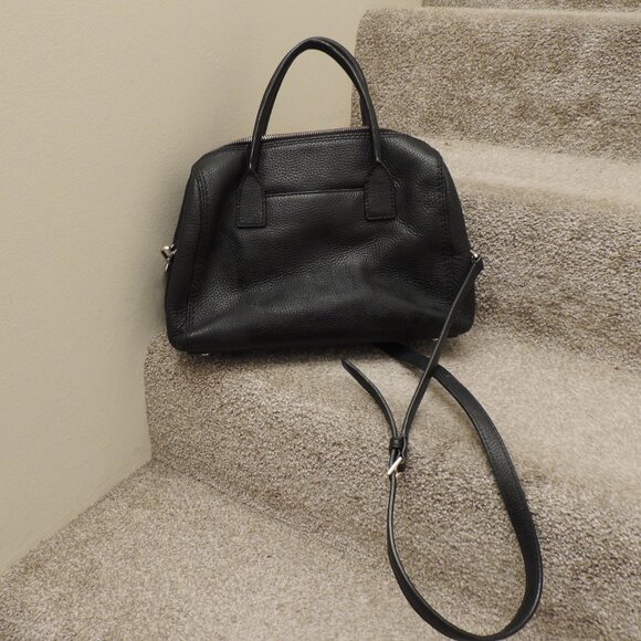 Kate Spade Black Pebbled Leather Satchel Crossbody Bag Gold Hardware - Picture 5 of 10